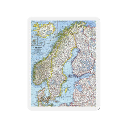 Scandinavia (1963) (Map) Refrigerator Magnet-3" x 3"-The Sticker Space