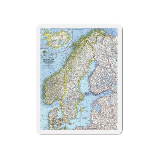 Scandinavia (1963) (Map) Refrigerator Magnet 6 Inch - The Sticker Space