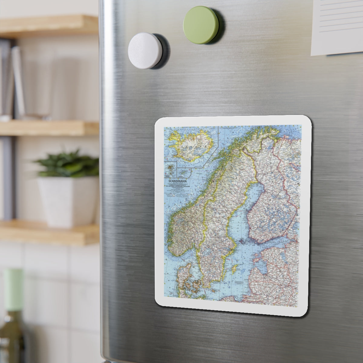 Scandinavia (1963) (Map) Refrigerator Magnet-The Sticker Space