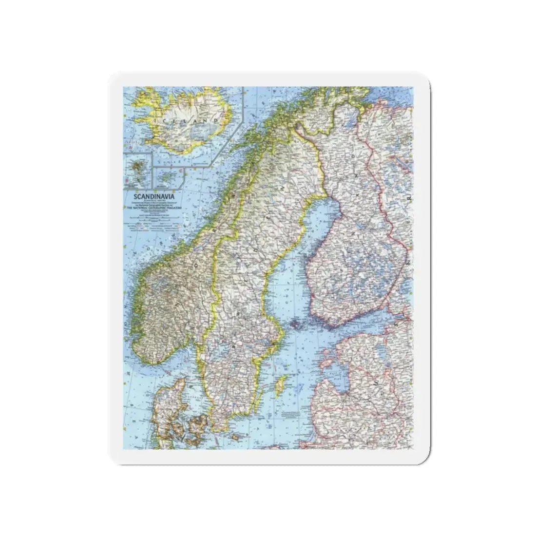 Scandinavia (1963) (Map) Refrigerator Magnet - The Sticker Space