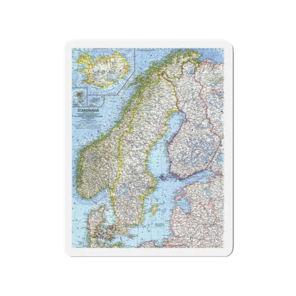 Scandinavia (1963) (Map) Refrigerator Magnet - The Sticker Space