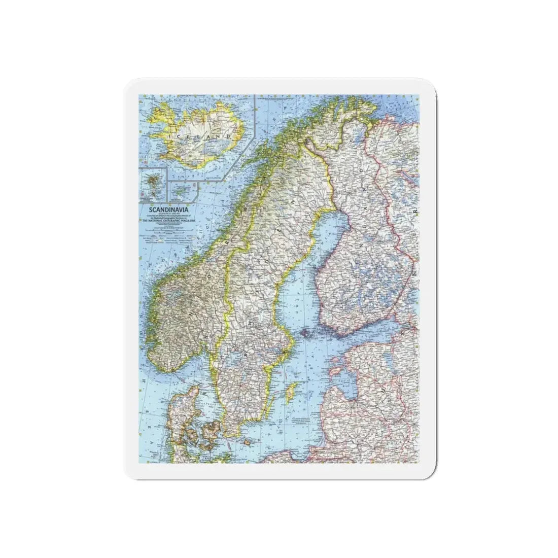 Scandinavia (1963) (Map) Refrigerator Magnet - The Sticker Space