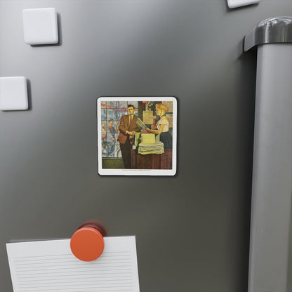 Scandinavian Noir, the Saturday Evening Post, 1954 (Magazine Illustration) Refrigerator Magnet-The Sticker Space