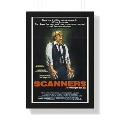 SCANNERS 1981 - Framed Movie Poster 16″ x 24″ Black - The Sticker Space