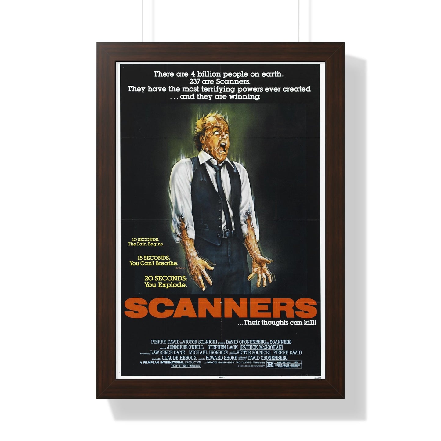 SCANNERS 1981 - Framed Movie Poster-16″ x 24″-The Sticker Space