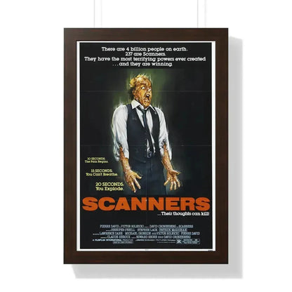 SCANNERS 1981 - Framed Movie Poster 16″ x 24″ Walnut - The Sticker Space