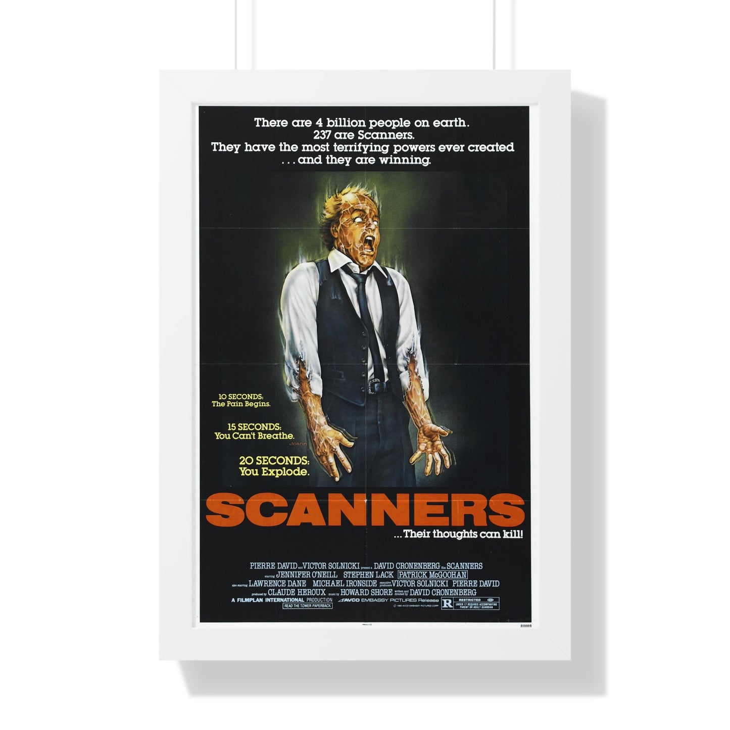 SCANNERS 1981 - Framed Movie Poster-16″ x 24″-The Sticker Space