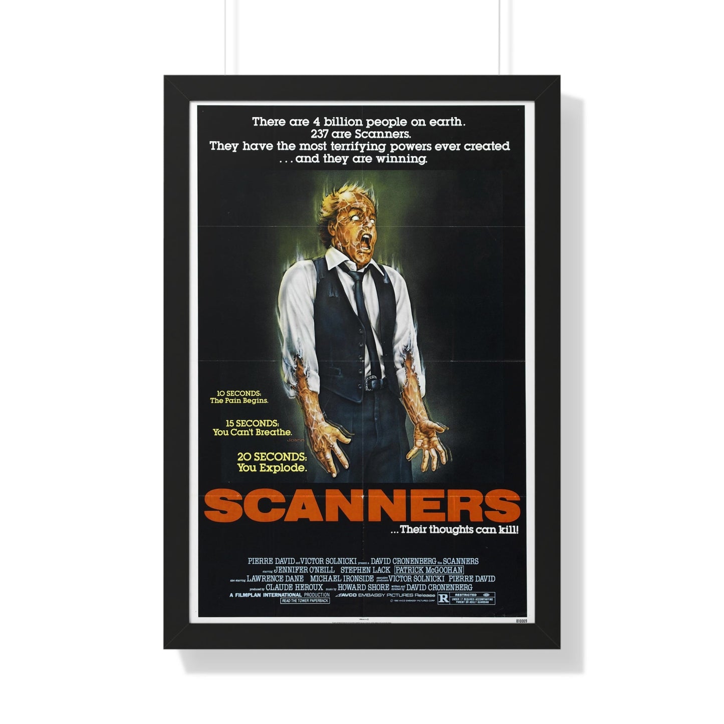 SCANNERS 1981 - Framed Movie Poster-20" x 30"-The Sticker Space