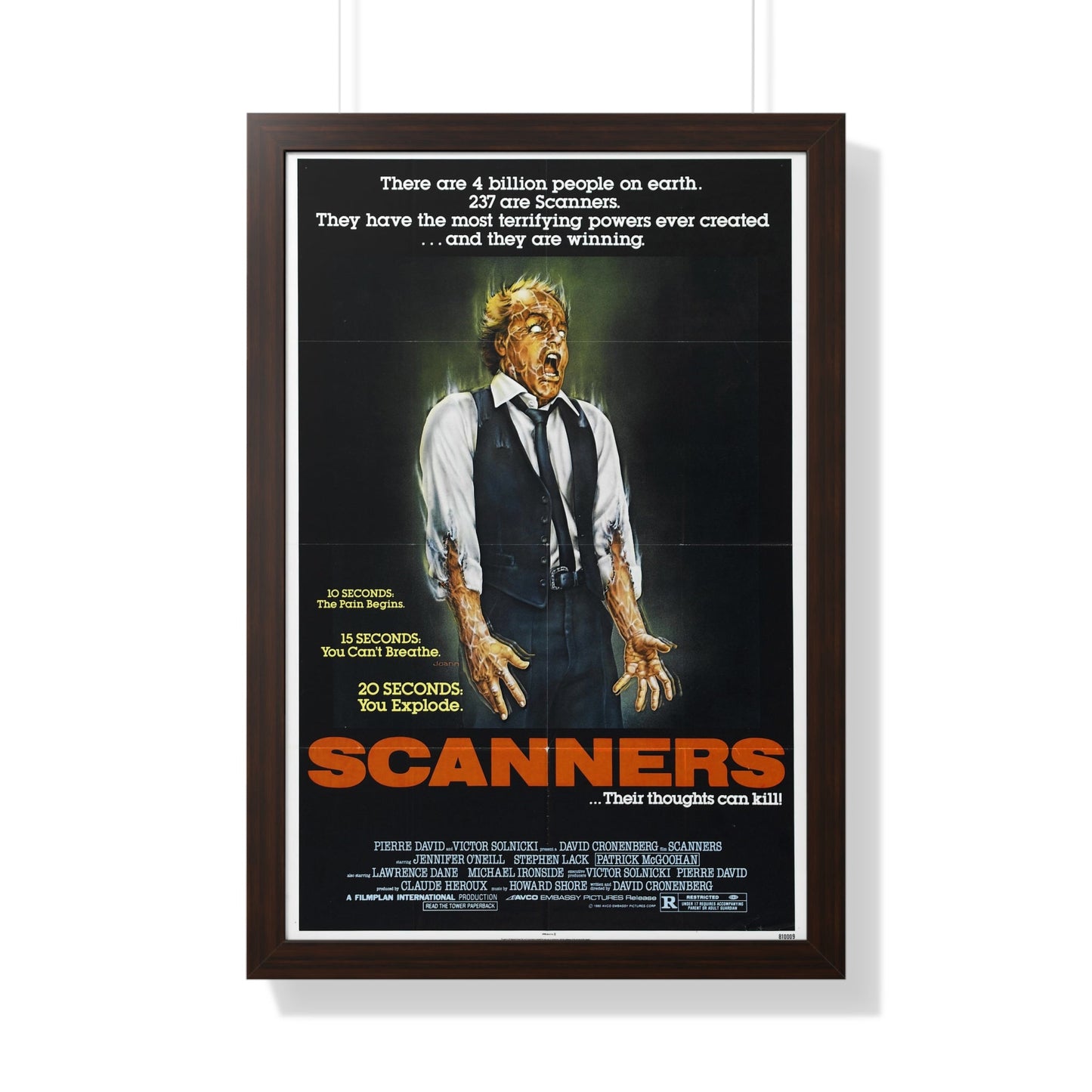 SCANNERS 1981 - Framed Movie Poster-20" x 30"-The Sticker Space