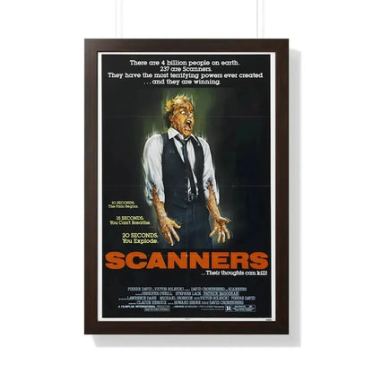 SCANNERS 1981 - Framed Movie Poster 20" x 30" Walnut - The Sticker Space