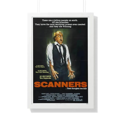 SCANNERS 1981 - Framed Movie Poster 20" x 30" White - The Sticker Space