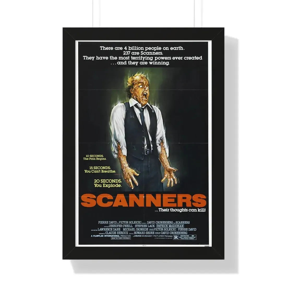 SCANNERS 1981 - Framed Movie Poster - The Sticker Space