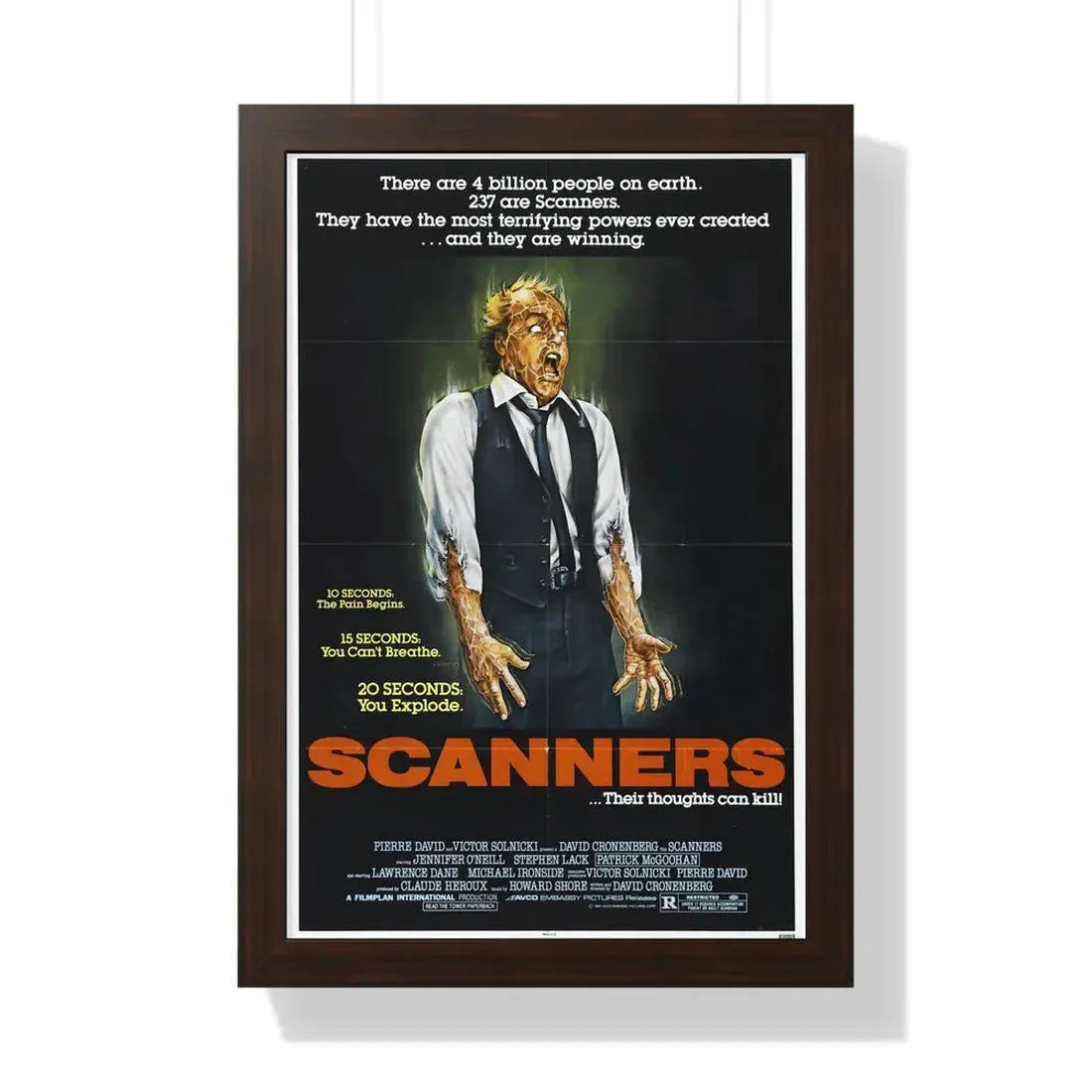 SCANNERS 1981 - Framed Movie Poster - The Sticker Space