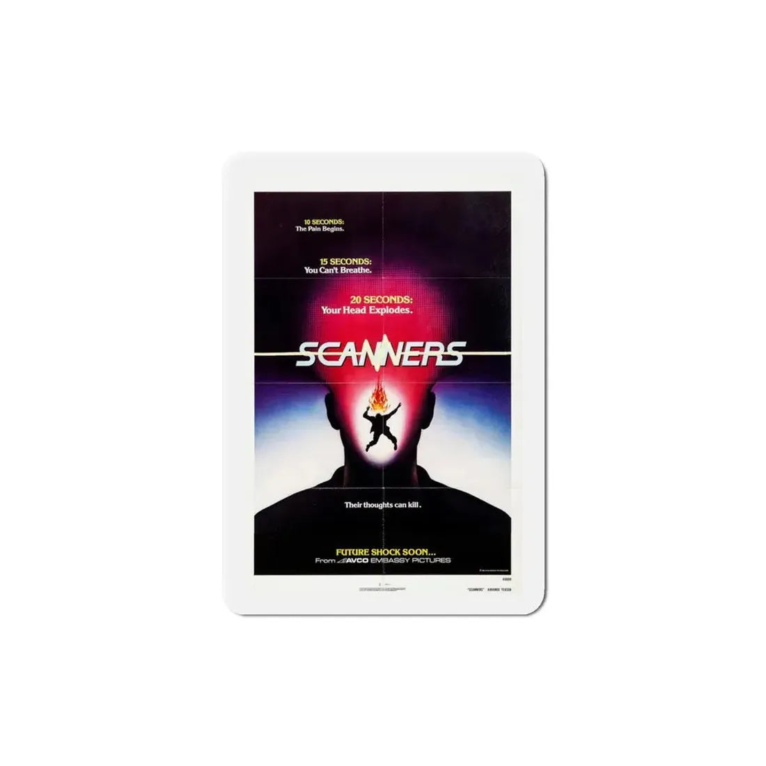 Scanners 1981 Movie Poster Refrigerator Magnet 4 Inch - The Sticker Space