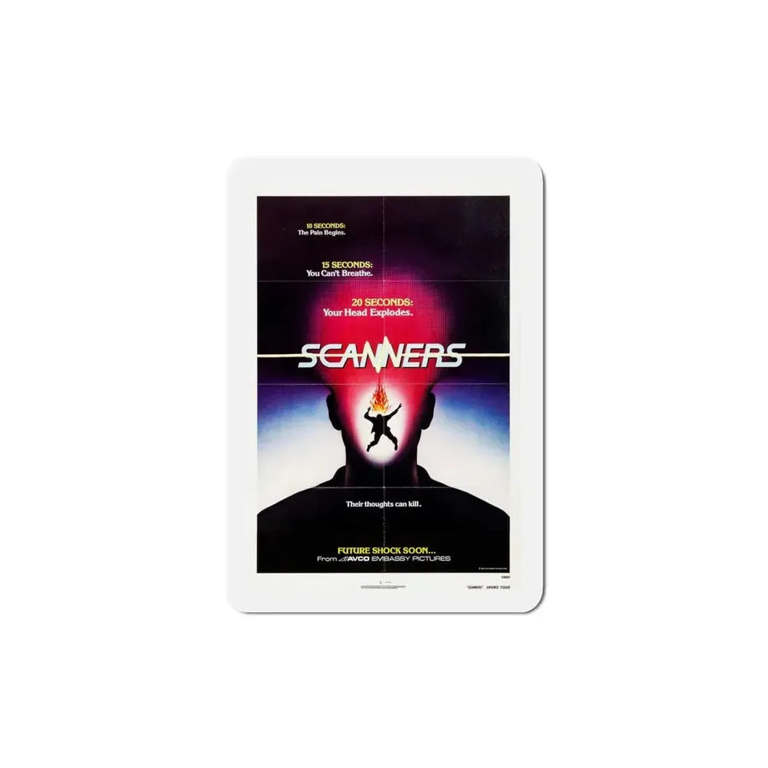 Scanners 1981 Movie Poster Refrigerator Magnet 5 Inch - The Sticker Space