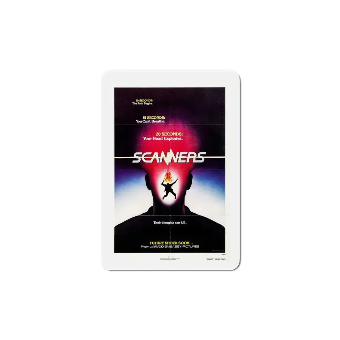 Scanners 1981 Movie Poster Refrigerator Magnet 6 Inch - The Sticker Space