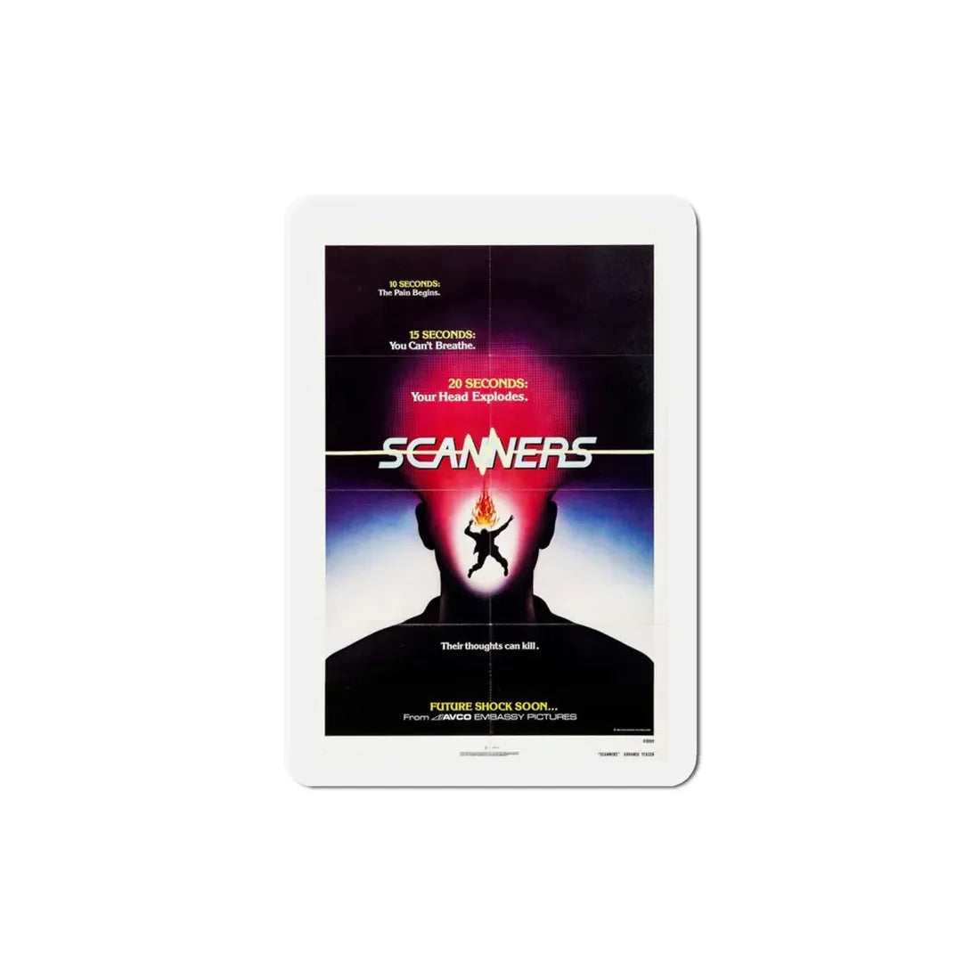 Scanners 1981 Movie Poster Refrigerator Magnet - The Sticker Space