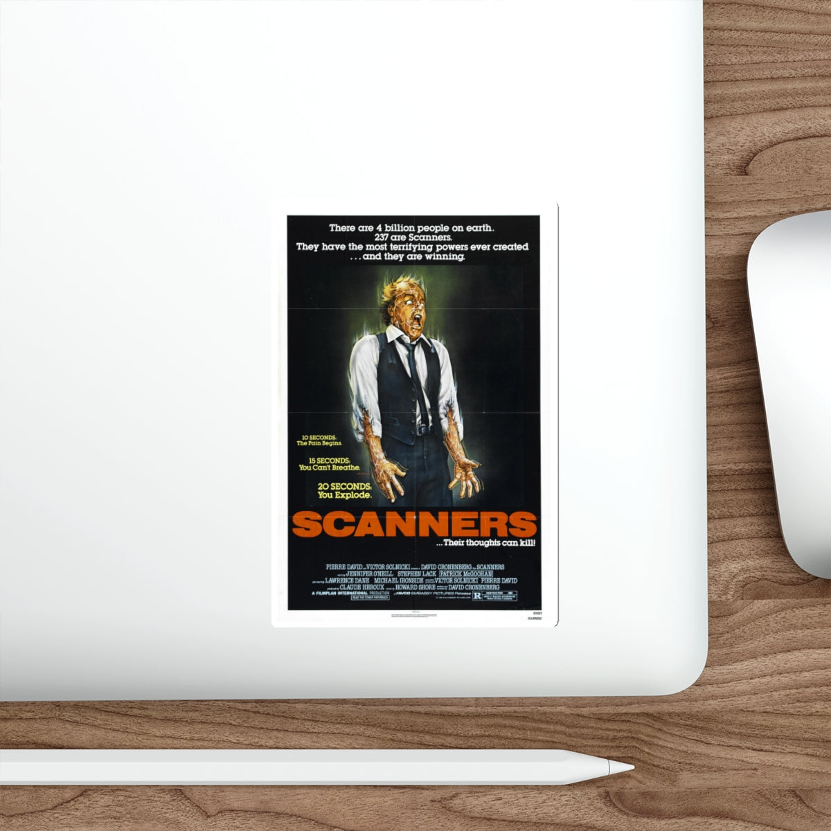 SCANNERS 1981 Movie Poster STICKER Vinyl Die-Cut Decal-The Sticker Space