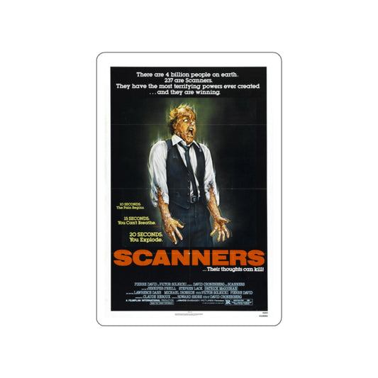 SCANNERS 1981 Movie Poster STICKER Vinyl Die-Cut Decal-White-The Sticker Space