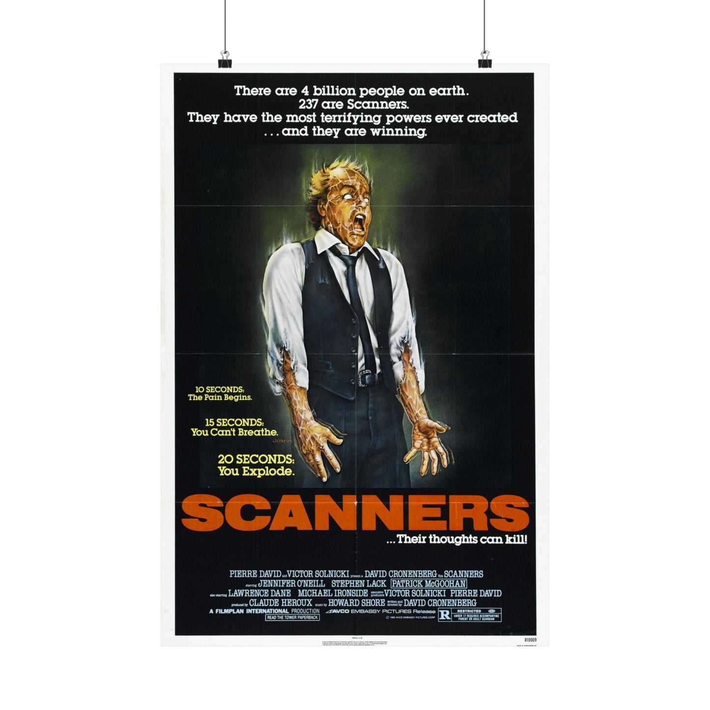 SCANNERS 1981 - Paper Movie Poster-20″ x 30″-The Sticker Space