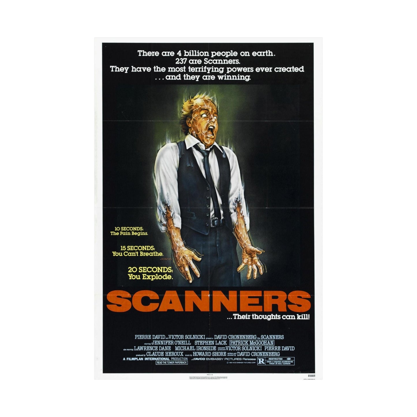 SCANNERS 1981 - Paper Movie Poster-The Sticker Space