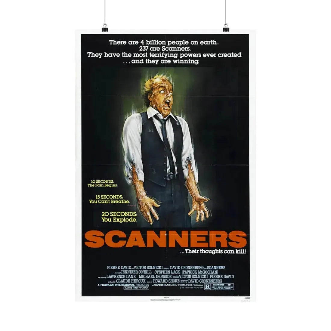SCANNERS 1981 - Paper Movie Poster - The Sticker Space