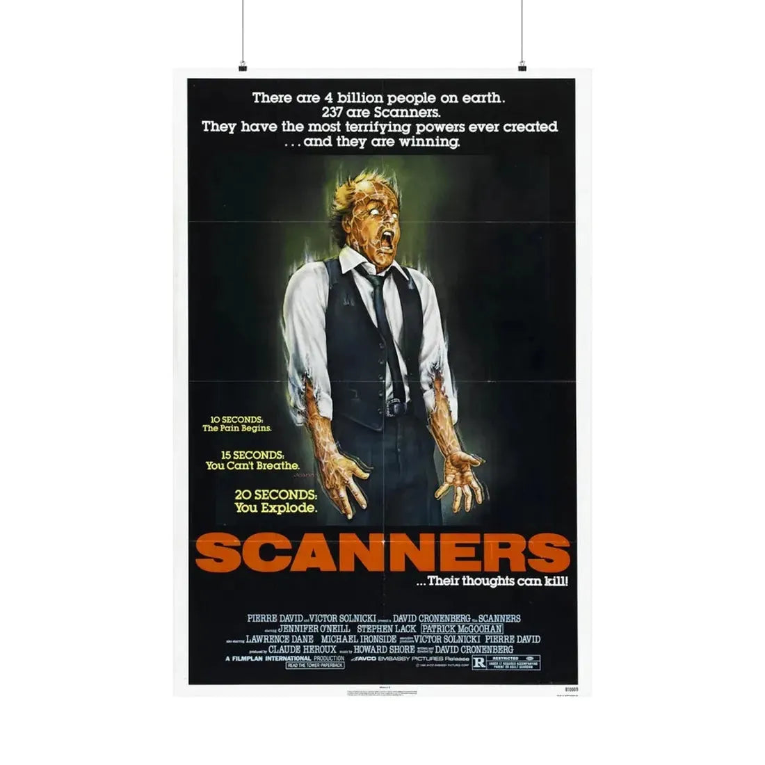SCANNERS 1981 - Paper Movie Poster - The Sticker Space