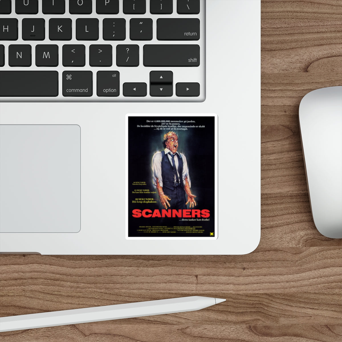 SCANNERS (DANISH) 1981 Movie Poster STICKER Vinyl Die-Cut Decal-The Sticker Space