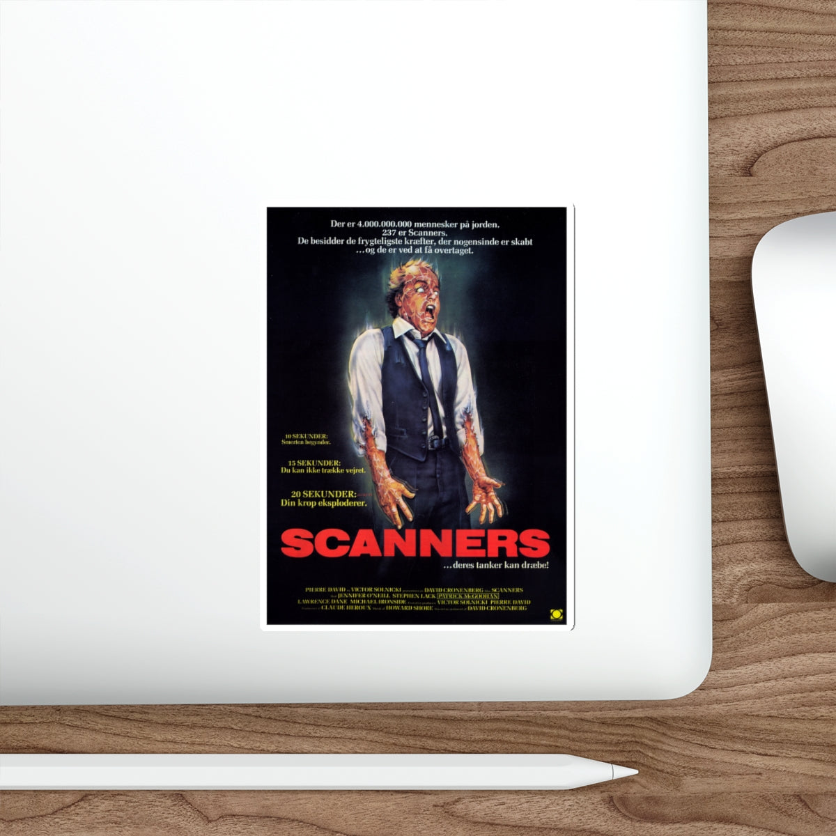 SCANNERS (DANISH) 1981 Movie Poster STICKER Vinyl Die-Cut Decal-The Sticker Space