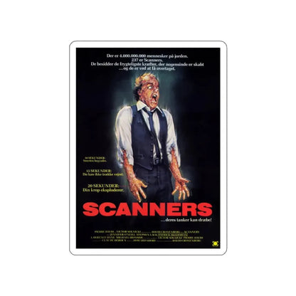 SCANNERS (DANISH) 1981 Movie Poster STICKER Vinyl Die-Cut Decal 3 Inch - The Sticker Space