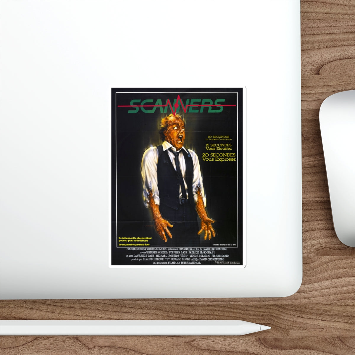 SCANNERS (FRENCH) 1981 Movie Poster STICKER Vinyl Die-Cut Decal-The Sticker Space