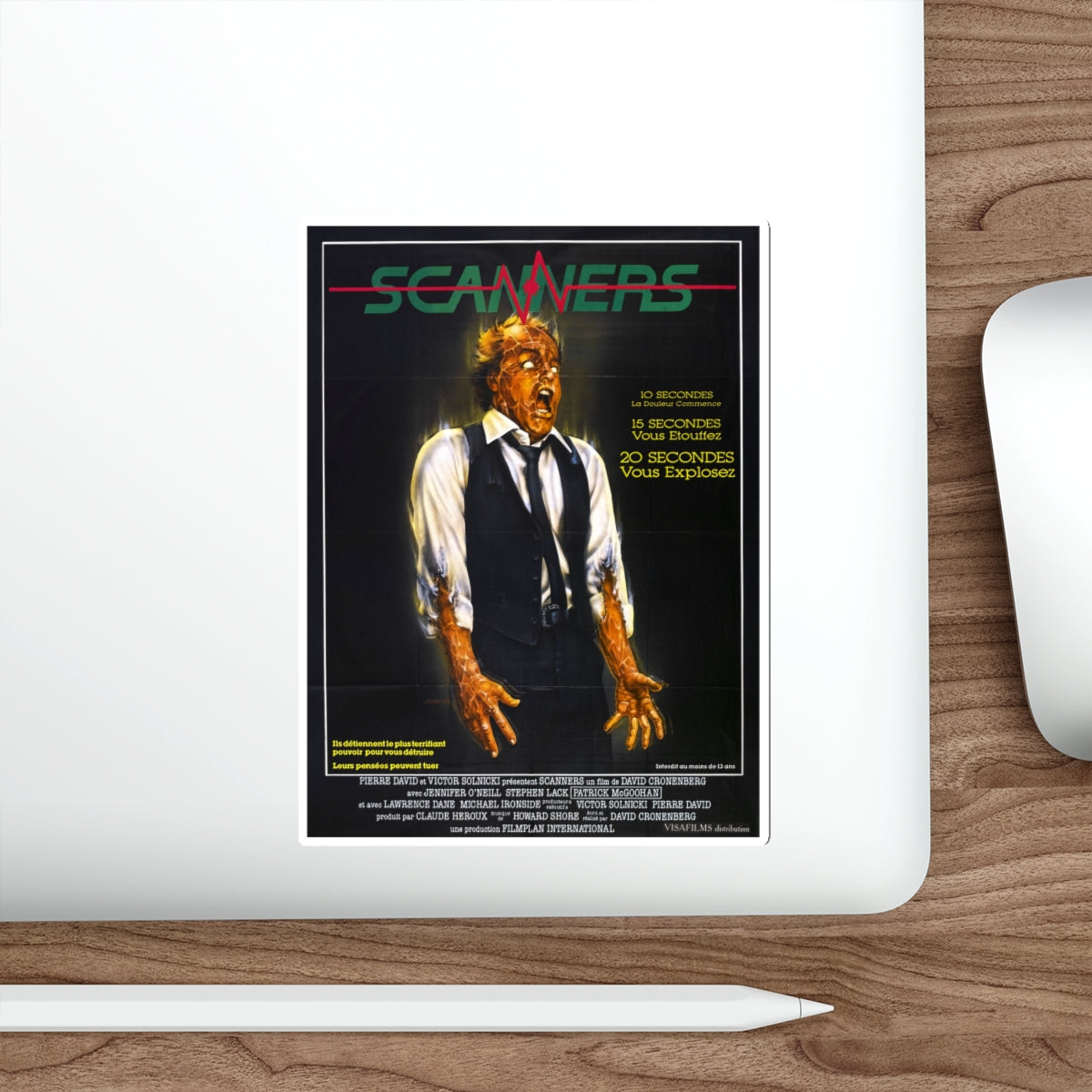 SCANNERS (FRENCH) 1981 Movie Poster STICKER Vinyl Die-Cut Decal-The Sticker Space