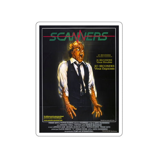SCANNERS (FRENCH) 1981 Movie Poster STICKER Vinyl Die-Cut Decal-White-The Sticker Space
