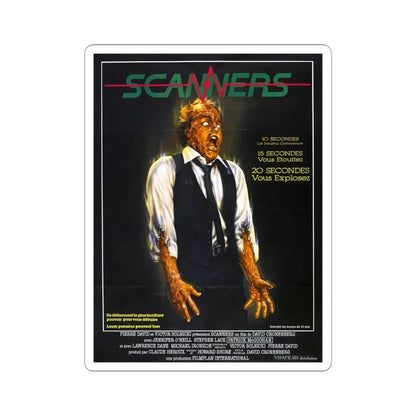 SCANNERS (FRENCH) 1981 Movie Poster - STICKER Vinyl Kiss-Cut Decal 4 Inch White - The Sticker Space