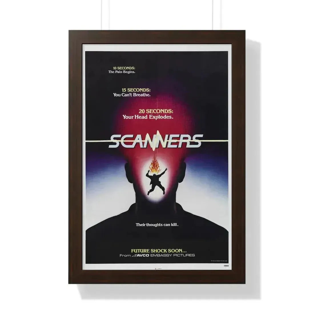 SCANNERS (TEASER) 1981 - Framed Movie Poster 16″ x 24″ Walnut - The Sticker Space