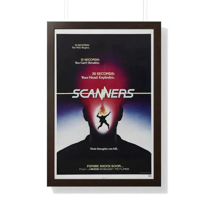 SCANNERS (TEASER) 1981 - Framed Movie Poster 20" x 30" Walnut - The Sticker Space