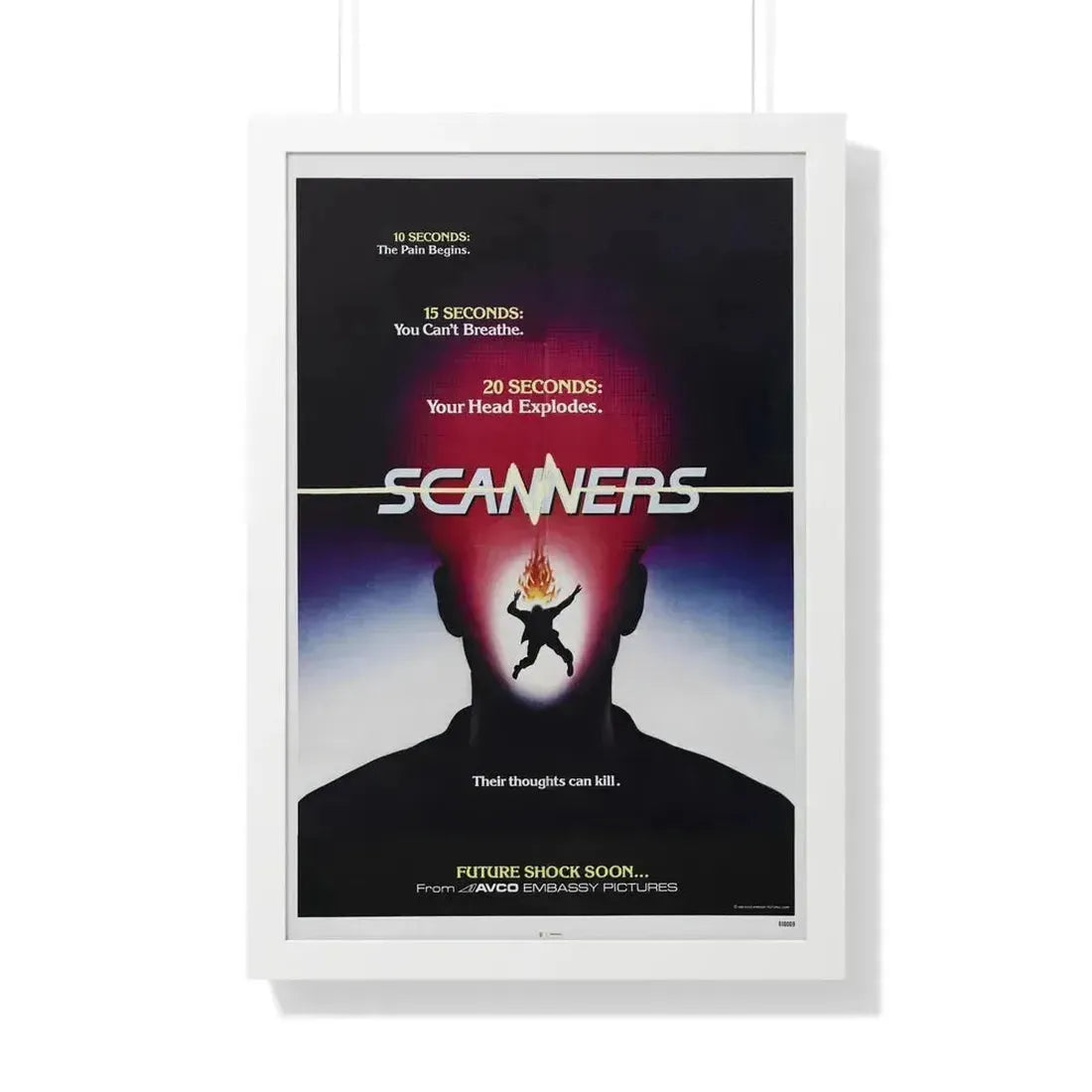 SCANNERS (TEASER) 1981 - Framed Movie Poster 20" x 30" White - The Sticker Space