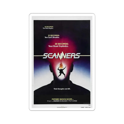 SCANNERS (TEASER) 1981 Movie Poster - STICKER Vinyl Kiss-Cut Decal 4 Inch White - The Sticker Space