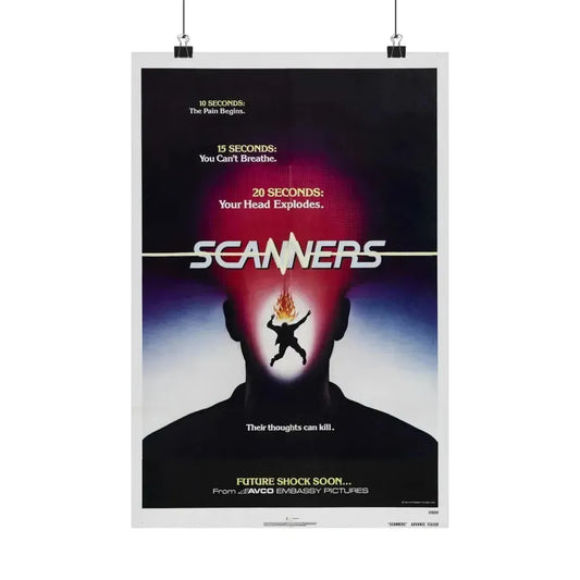 SCANNERS (TEASER) 1981 - Paper Movie Poster 12″ x 18″ Matte - The Sticker Space