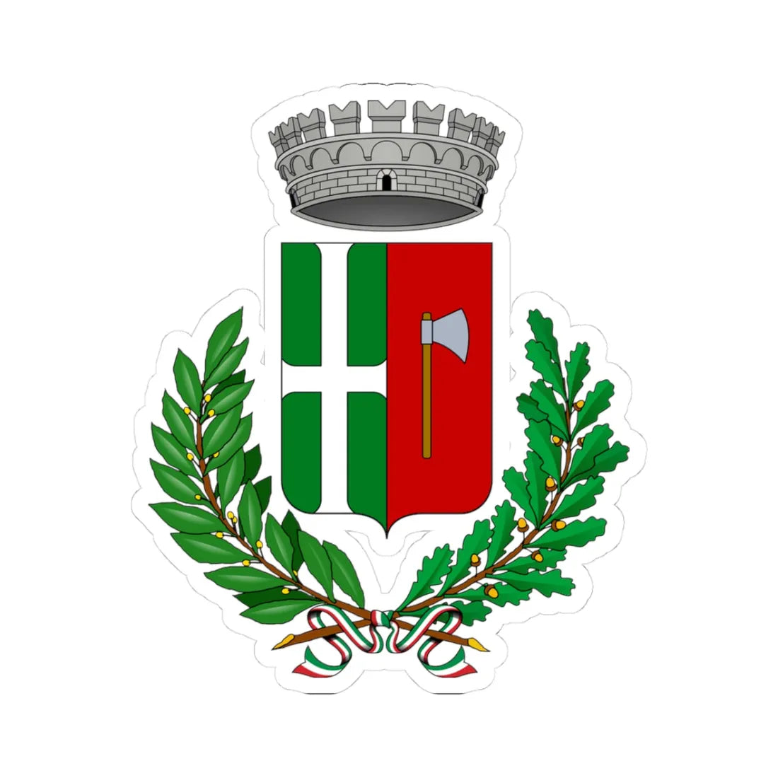 Scansano-Stemma (Italy) (Coat of Arms) STICKER Vinyl Kiss-Cut Decal 3 Inch White - The Sticker Space