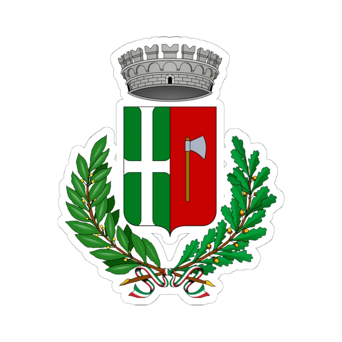 Scansano-Stemma (Italy) (Coat of Arms) STICKER Vinyl Kiss-Cut Decal 6 Inch White - The Sticker Space