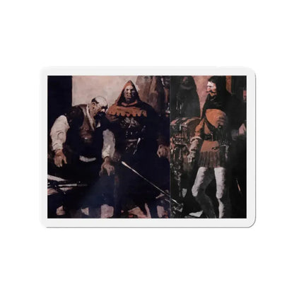 Scapegallows Spoils (2), Blue Book Magazine, June 1950 (Magazine Illustration) Refrigerator Magnet 2 Inch Die-Cut - The Sticker Space