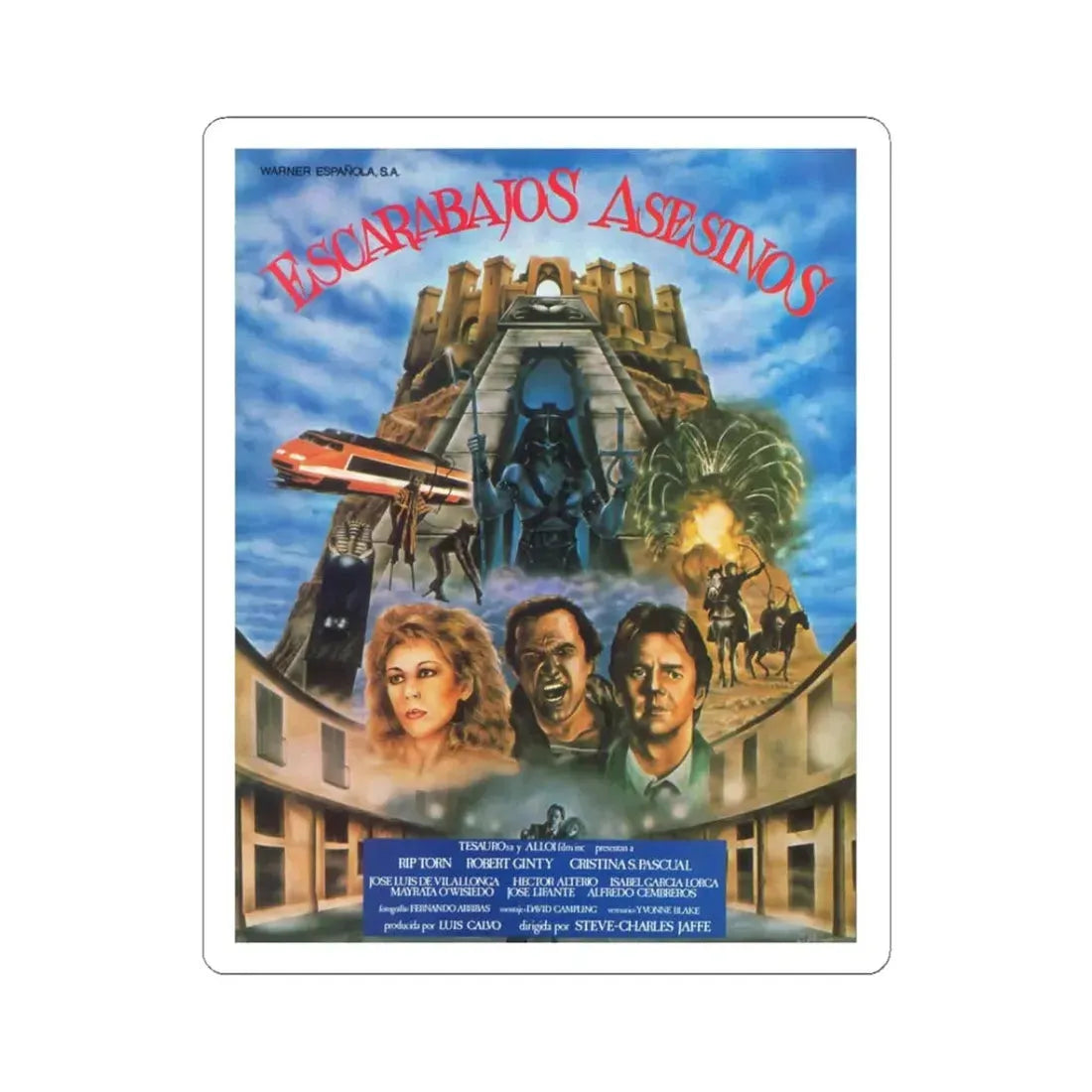 SCARAB 1983 Movie Poster - STICKER Vinyl Kiss-Cut Decal 3 Inch White - The Sticker Space