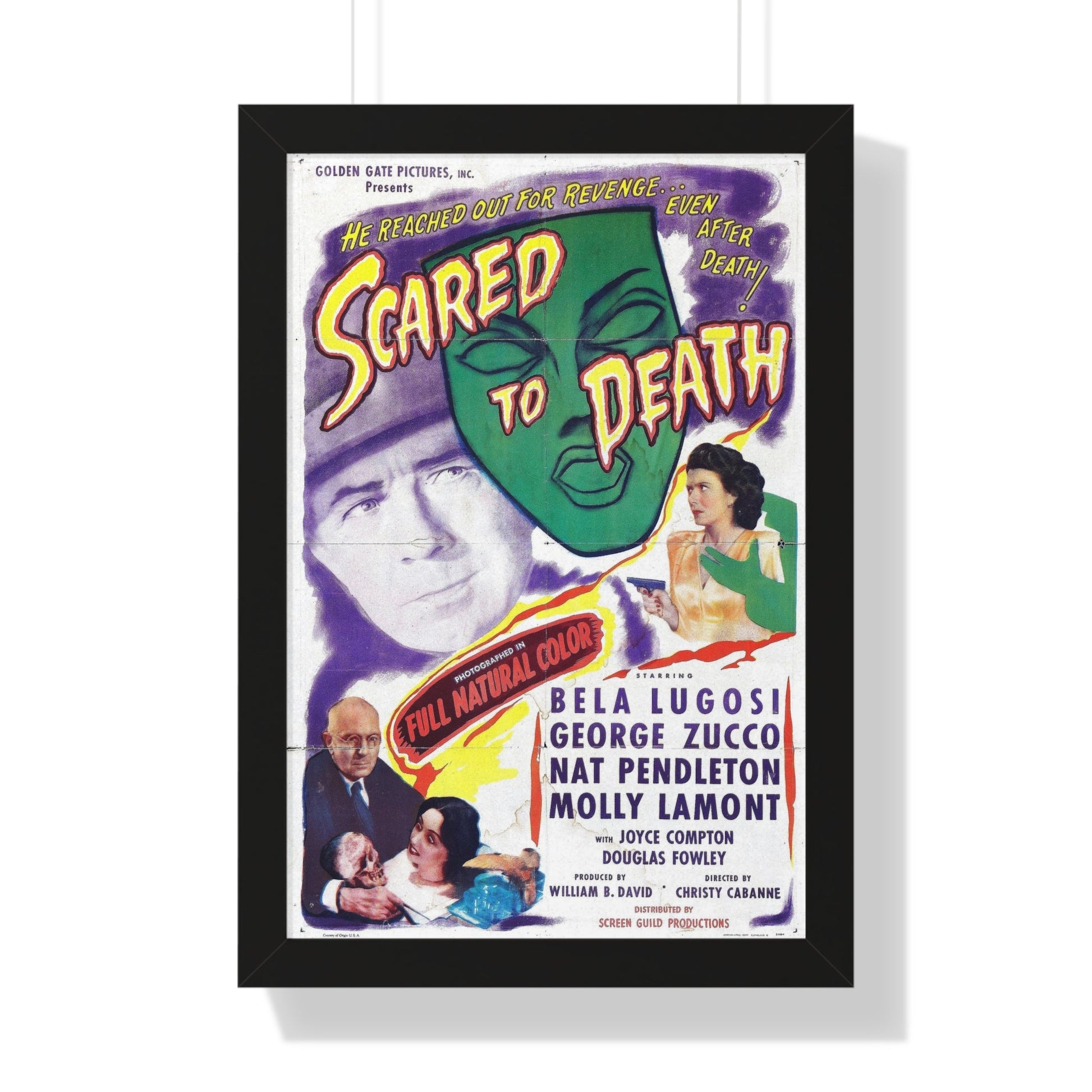 SCARED TO DEATH 1946 - Framed Movie Poster-16″ x 24″-The Sticker Space