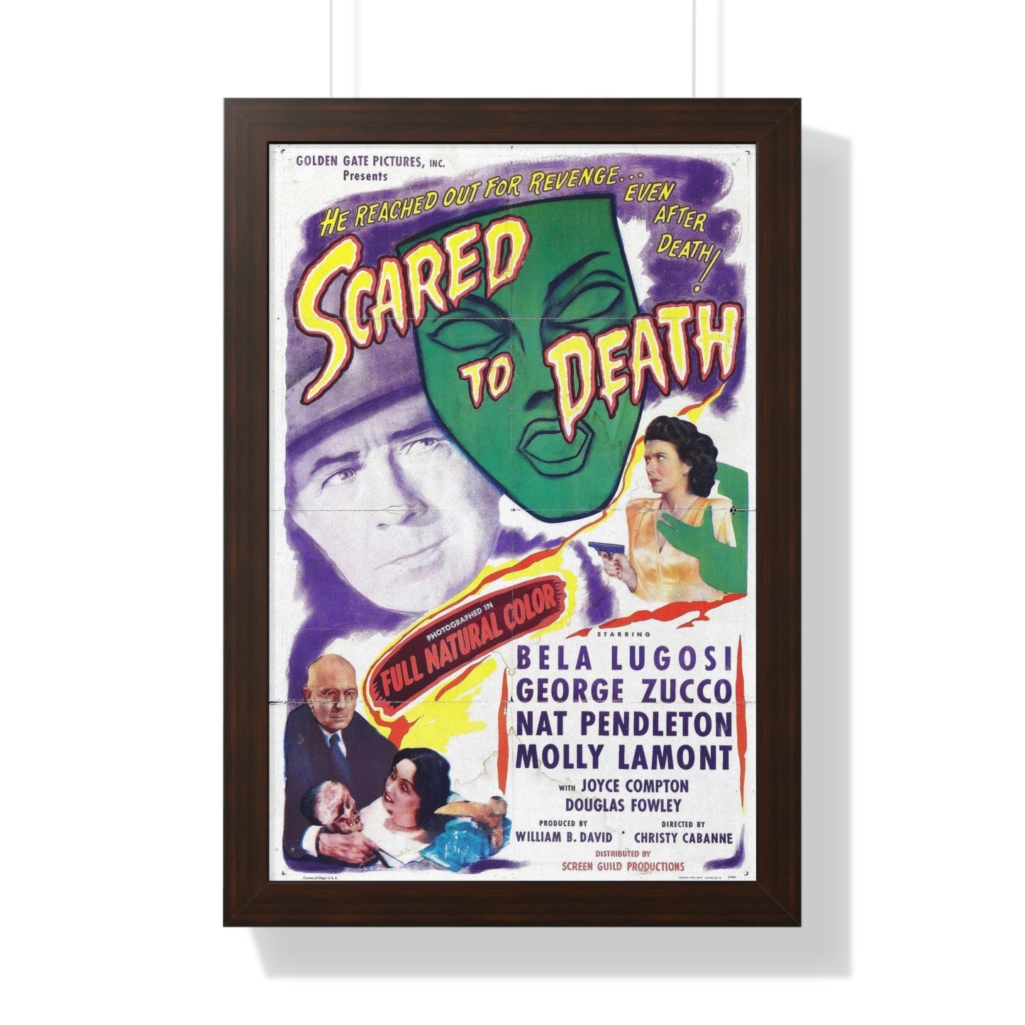 SCARED TO DEATH 1946 - Framed Movie Poster-16″ x 24″-The Sticker Space