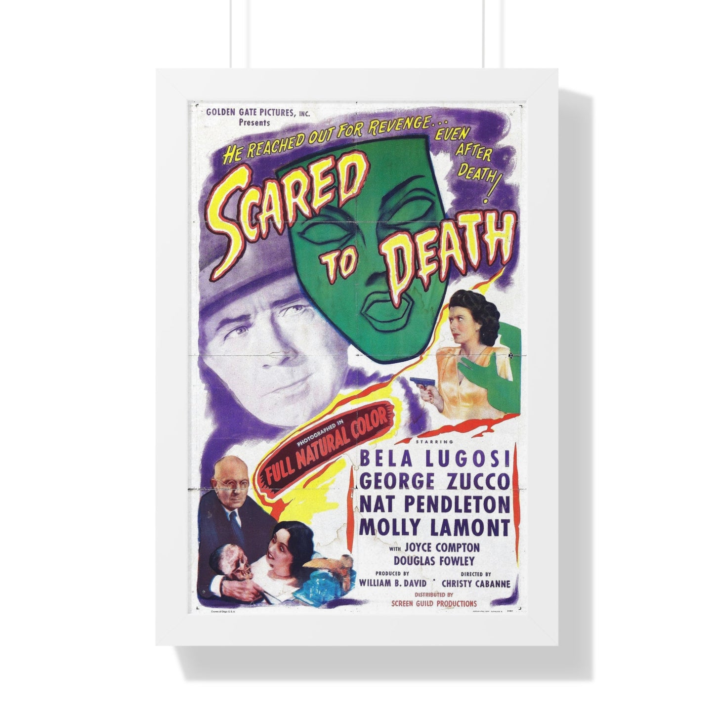 SCARED TO DEATH 1946 - Framed Movie Poster-16″ x 24″-The Sticker Space