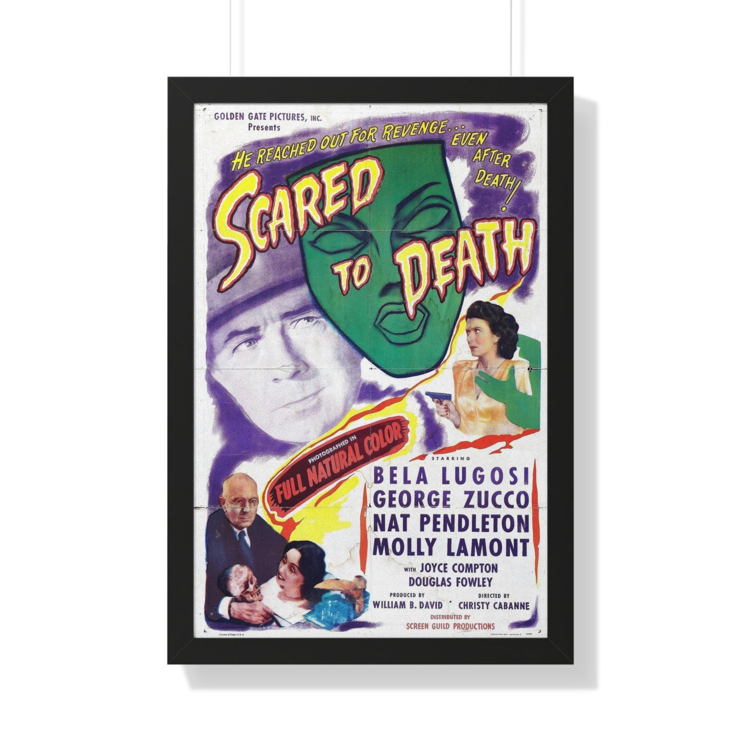 SCARED TO DEATH 1946 - Framed Movie Poster-20" x 30"-The Sticker Space