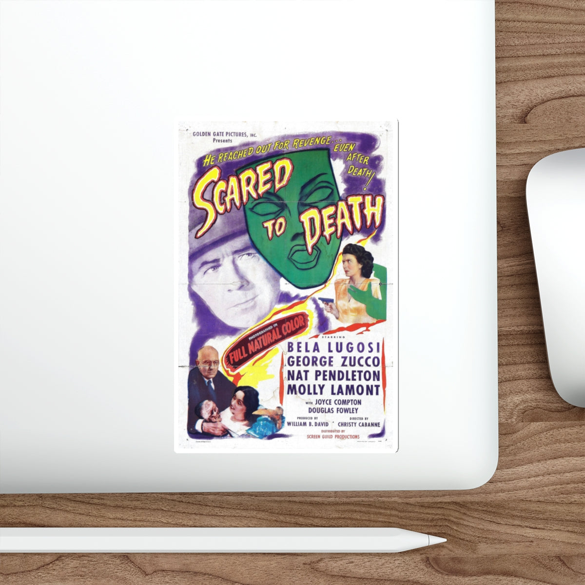 SCARED TO DEATH 1946 Movie Poster STICKER Vinyl Die-Cut Decal-The Sticker Space