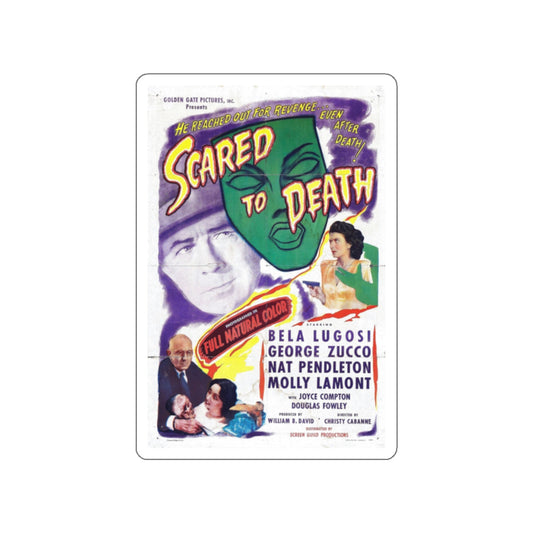 SCARED TO DEATH 1946 Movie Poster STICKER Vinyl Die-Cut Decal-White-The Sticker Space