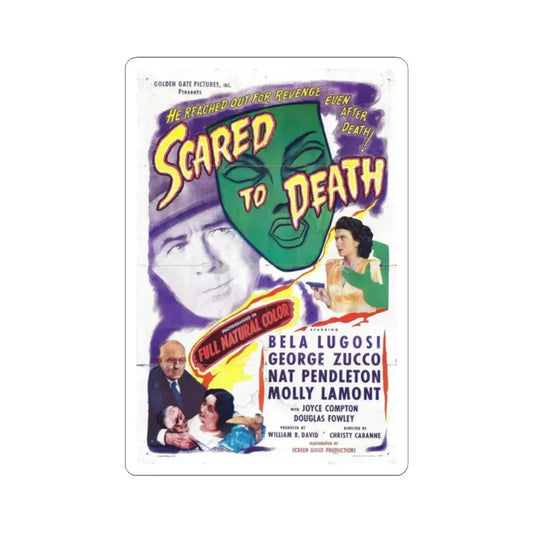 SCARED TO DEATH 1946 Movie Poster - STICKER Vinyl Kiss-Cut Decal 2 Inch White - The Sticker Space